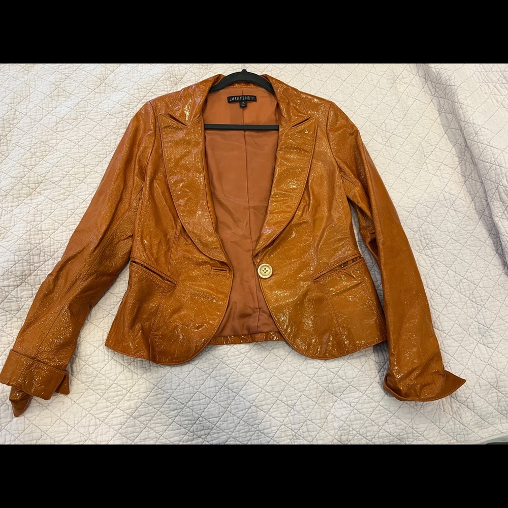 Lafayette 148 like new size 10 leather jacket